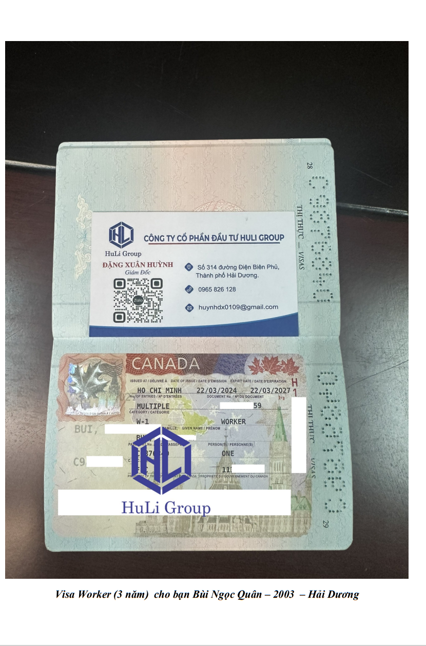 Chúc mừng Bạn Quân nhận Visa Lao động 3 năm Canada